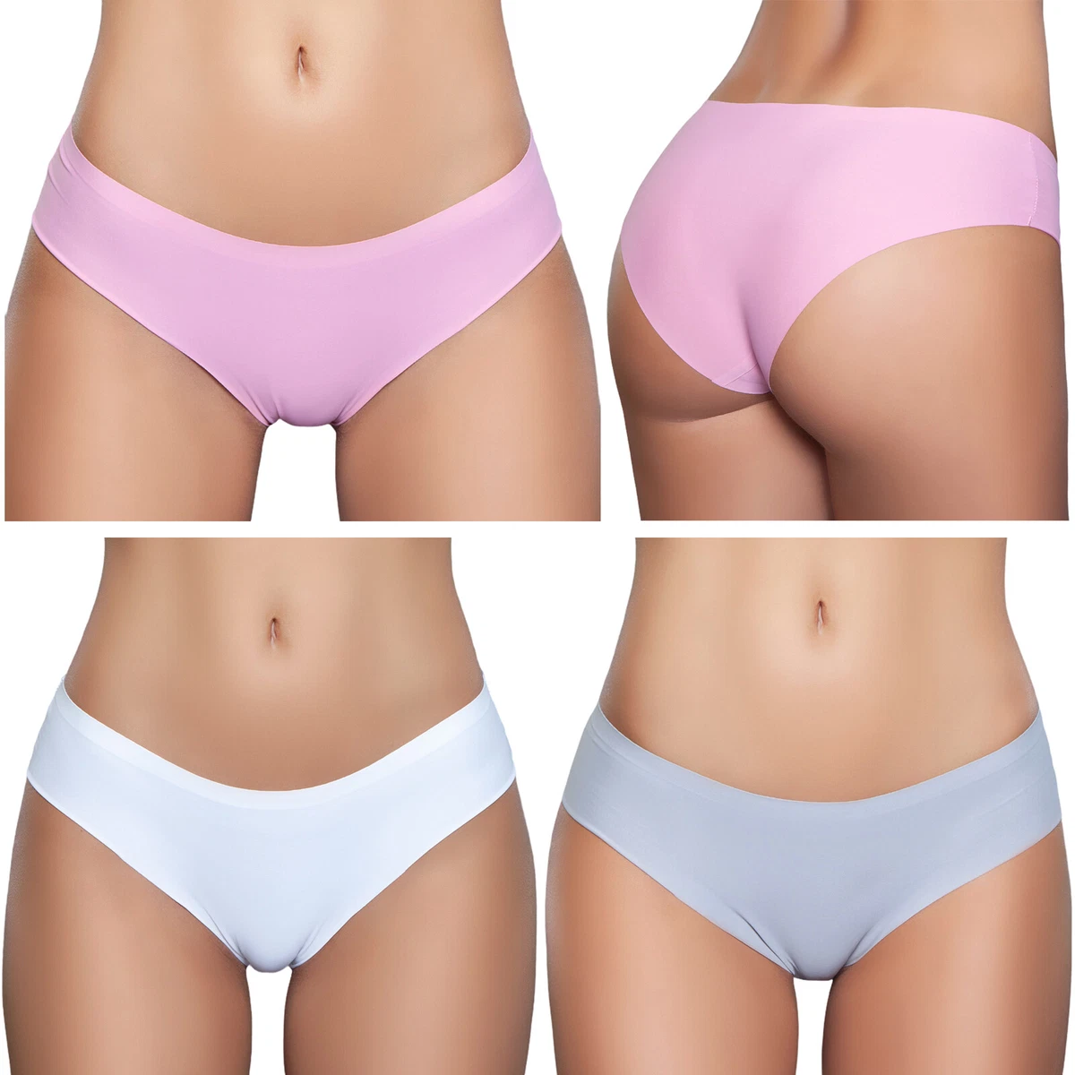 Seamless Bikini Panty Cotton Lined Crotch Stretch Soft Underwear Panties  2048