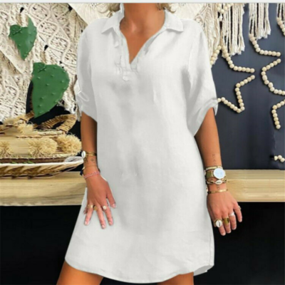 Women Cotton Linen Summer Beach Party Casual Dresses Long Loose Shirt Dress | eBay Women Cotton Linen Summer Beach Party Casual Dresses Long Loose Shirt Dress | eBay