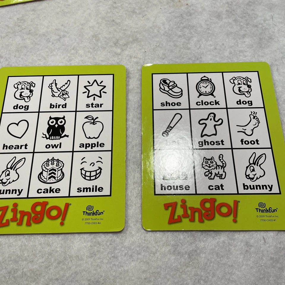 Zingo! Bingo Game Thinkfun Replacement Pieces 6 CARDS Instructions 2009 Only B5 - Image 4 of 4