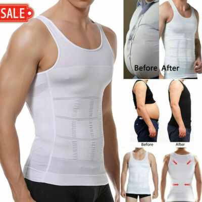 Herren Manner Bauchweg Kompressionsshirt Tops Shapewear Slimming Shaper Weste DE
