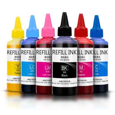 100ML 6 Colors Sublimation Dye Ink For L3050 WF2750 L382 L3150 T7200