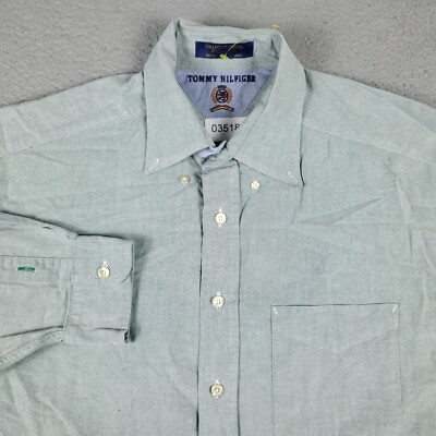 tommy hilfiger green dress shirt Tommy Hilfiger Button-up Long-sleeve Men Shirt