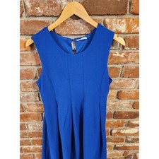 Knit Works Women's Royal Blue Fit & Flare Pleated Skirt Midi Dress. Size 20 1/2