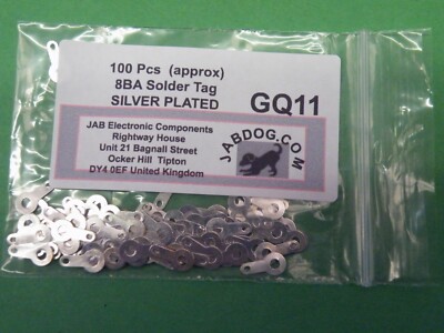 100 Stück Lötmasseschilder 8BA Stecker. 0,3 mm Messing + Silberplatte 12 g GQ11