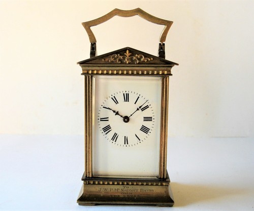 Orologio da tavolo Officier inglese a Tempietto con dedica incisa, primi  '900 | eBay