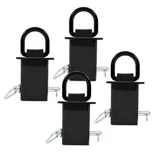 4pk  Heavy-Duty 12,000 Lbs Removable D-Ring Stake Pocket For Flatbed/Trailers