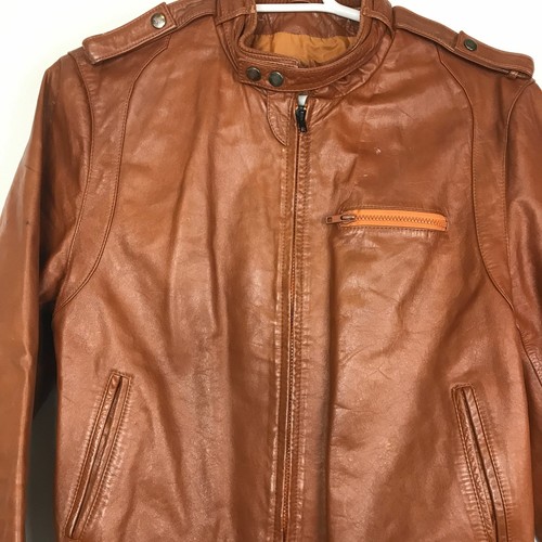 Vintage Leather Bomber Jacket SZ 46 