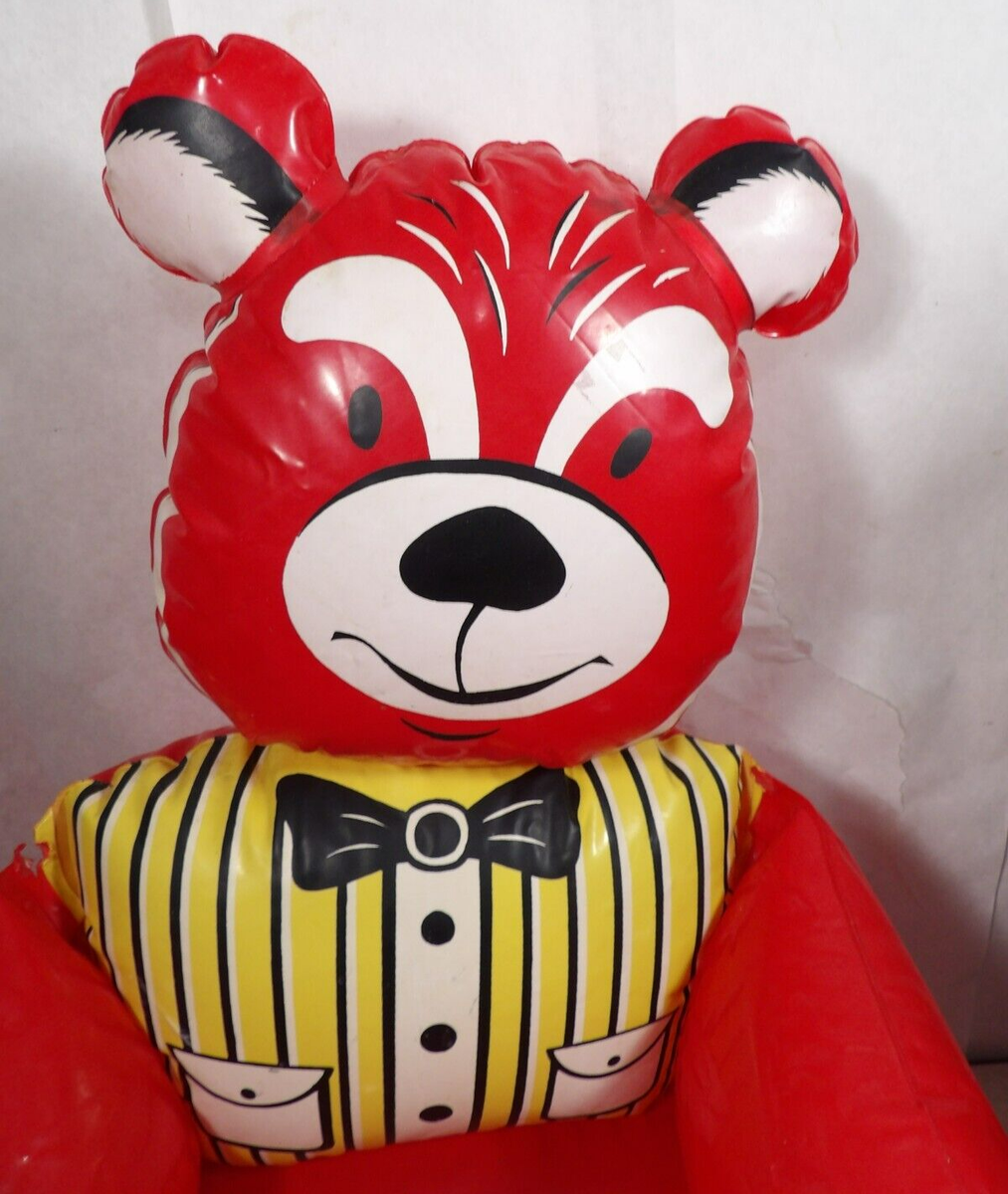 Vintage 1960s70s Inflatable Blow-Up Child's Teddy Bear Chair