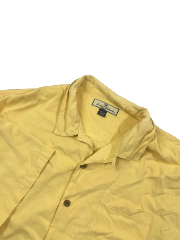 Tommy Bahama XL 男式纽扣 100% 真丝短袖口袋(小污渍) — 第 2/4 张图片