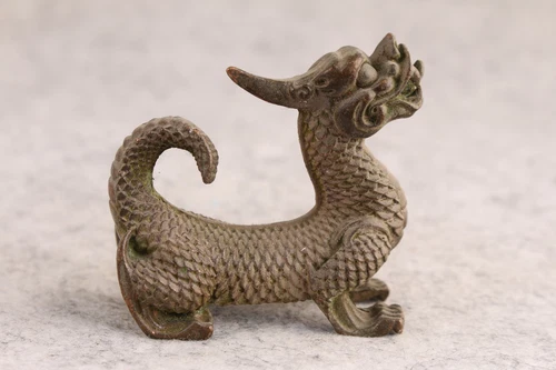 Rare Chinese dragon bronze figure Statue tea pet fengshui Art deco - Picture 3 of 6