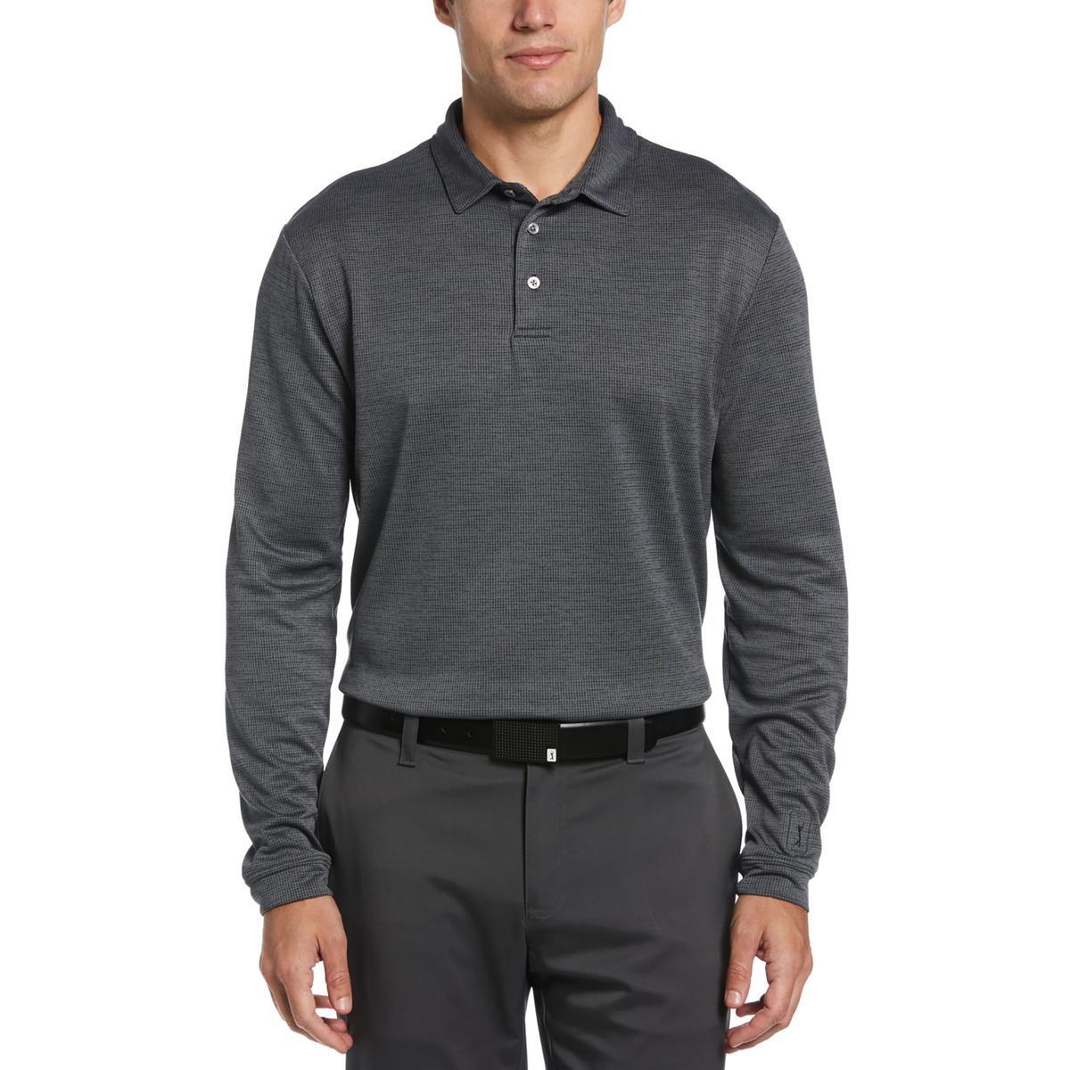 PGA Tour Мужское серое поло для гольфа в тонкую клетку с длинным рукавом XL BHFO 4869 4090₽