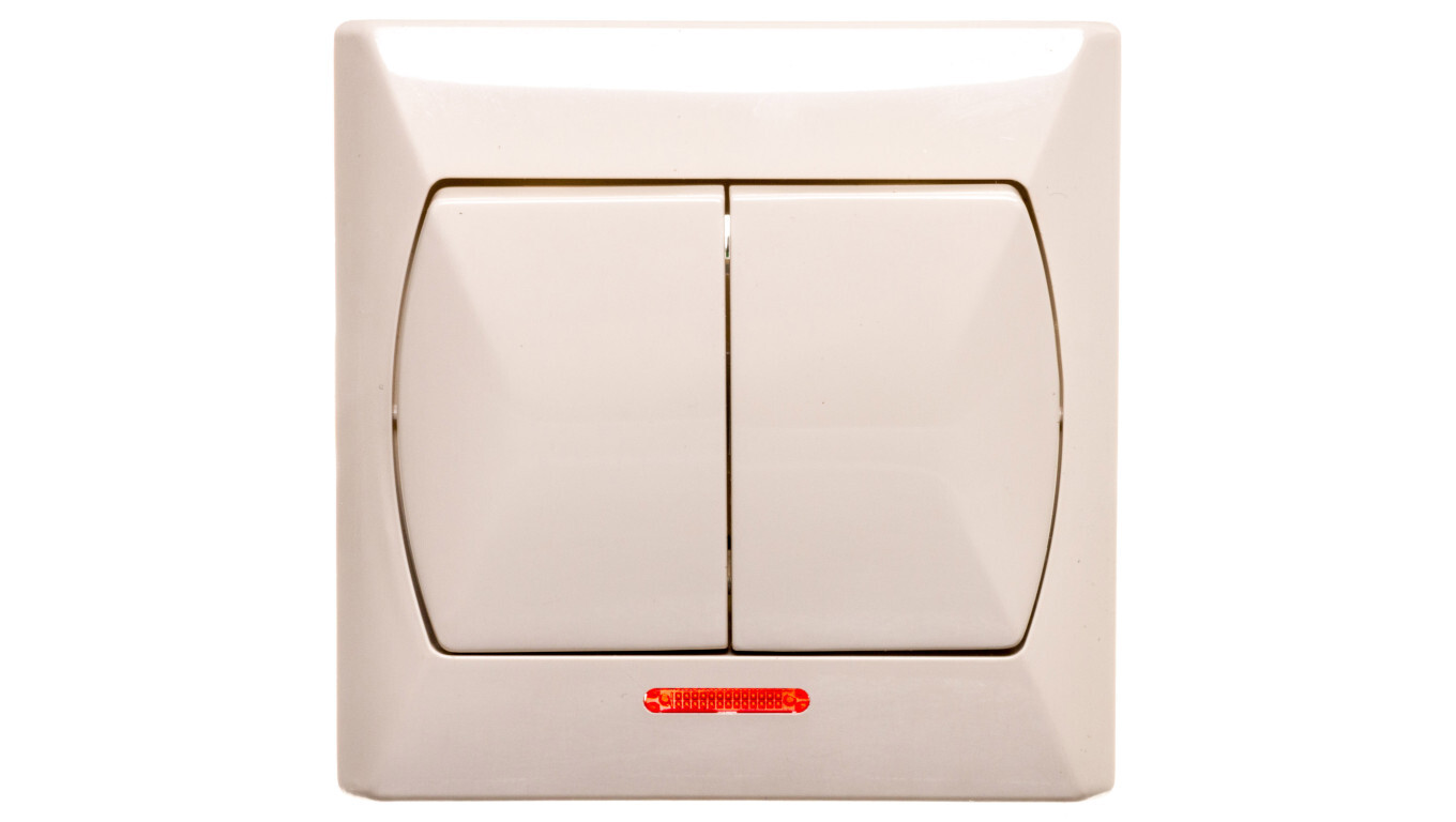 AKCENT Candlestick switch with backlight, beige ŁP-2AS/01 /T2UK