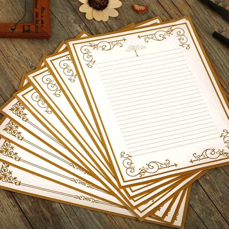 8 Pcs Vintage Letter Writing Papers Antique Lette Paper Stationery