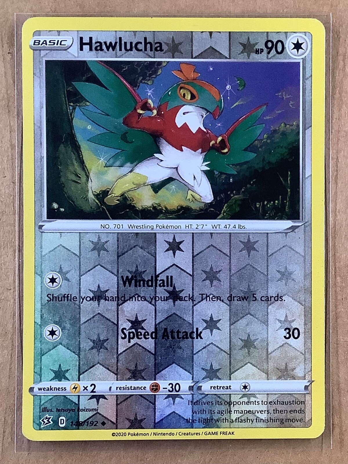 2020 Pokemon Rebel Clash - 148/192 Hawlucha Reverse Holo - LP