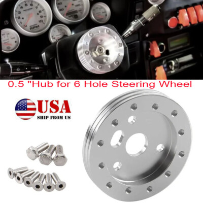 0.5'' Steering Wheel Hub Adapter Conversion Spacer,6 Hole to 3 Hole Adapter Boss 