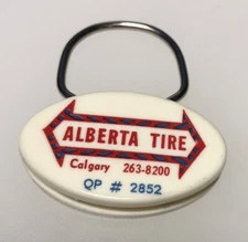Vintage Alberta Tire Calgary Canada Auto Car Parts Wheels Automotive Keychain