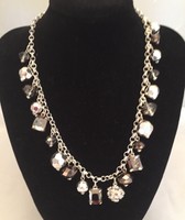 White House Black Market Rhinestone Ball Bead Statement Necklace Silver-tone White House Black Market Rhinestone Ball Bead Statement Necklace Silver-tone