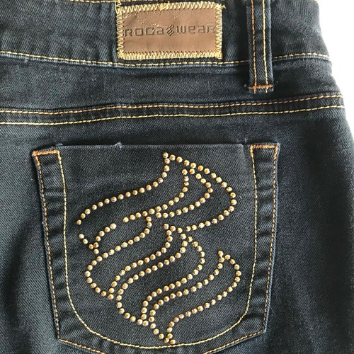 Rocawear Women's Low Rise Straight Leg Studded Jeans Size 11 - Picture 4 of 6