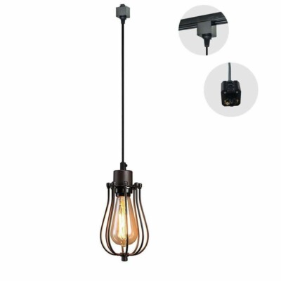 KIVEN 1-Light H-Type 3 Wire Track Light Pendants Length 3.3 Feet Chandelier