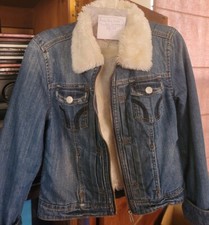 Vintage Havana Kids 100 Cotton Zip-Up Jean Jacket Lined Size LARGE