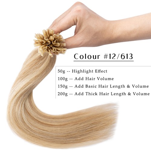 100% Real Remy Human Hair Extensions Keratin Nail U Tip Pre-bonded Indian Remy - Picture 47 of 54