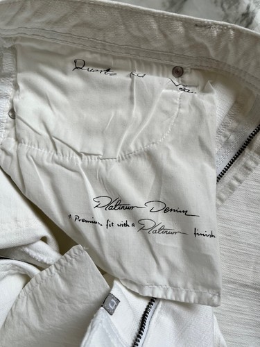 Chico's NWT Platinum Finish Denim White Jeans Silver Stitching Size 2 Reg L/12 - 第 5/17 張圖片