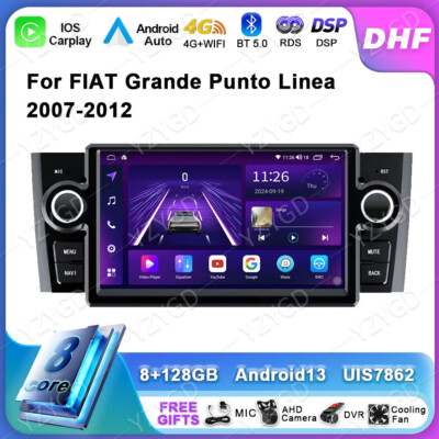 For Fiat Grande Punto Linea 2007-2012 Android Auto Carplay Car Stereo Radio GPS