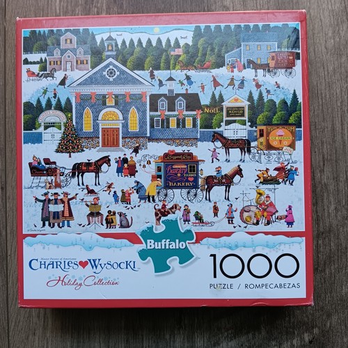 Buffalo Charles Wysocki Churchyard Christmas puzzle 1000 pezzi completo