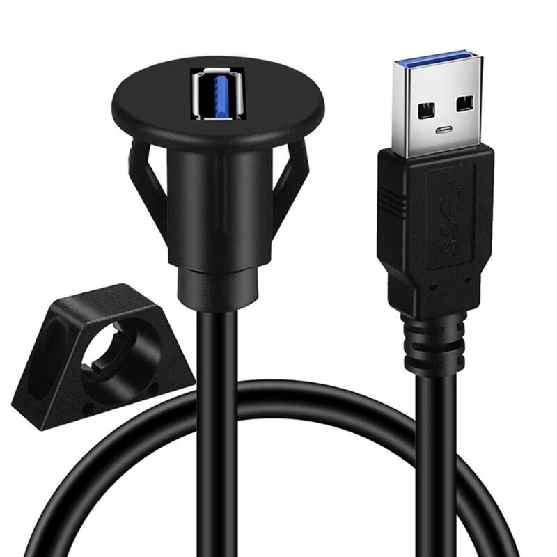 1m USB 3.0 Car Extension Cable with Built-in Holder for Easy Installation-image