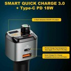 Bluetooth 5.0 FM Transmitter For Car, QC3.0+Type-C PD 18W Wireless