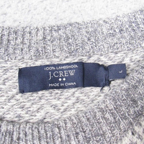 J Crew Mens L Lambswool Chevron Herringbone Pullover Knit Wool Sweater - SPOTS - Picture 8 of 14