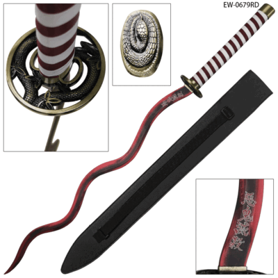 #ad DEMON SLAYER Obanai Iguro Sword Red $62.95