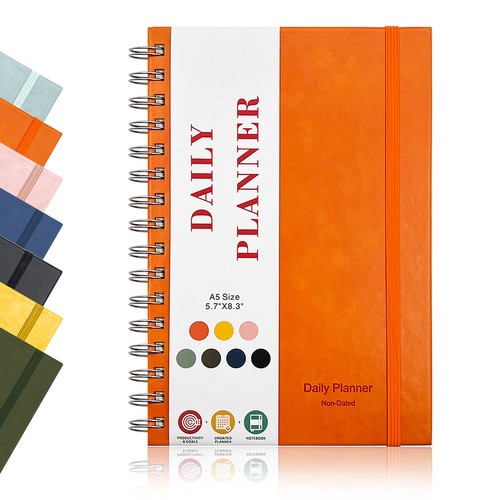 Daily Hourly Monthly Planner Undated A5 To Do List Notebook Hardcover 8.4"x5.8"  - Bild 3 von 21