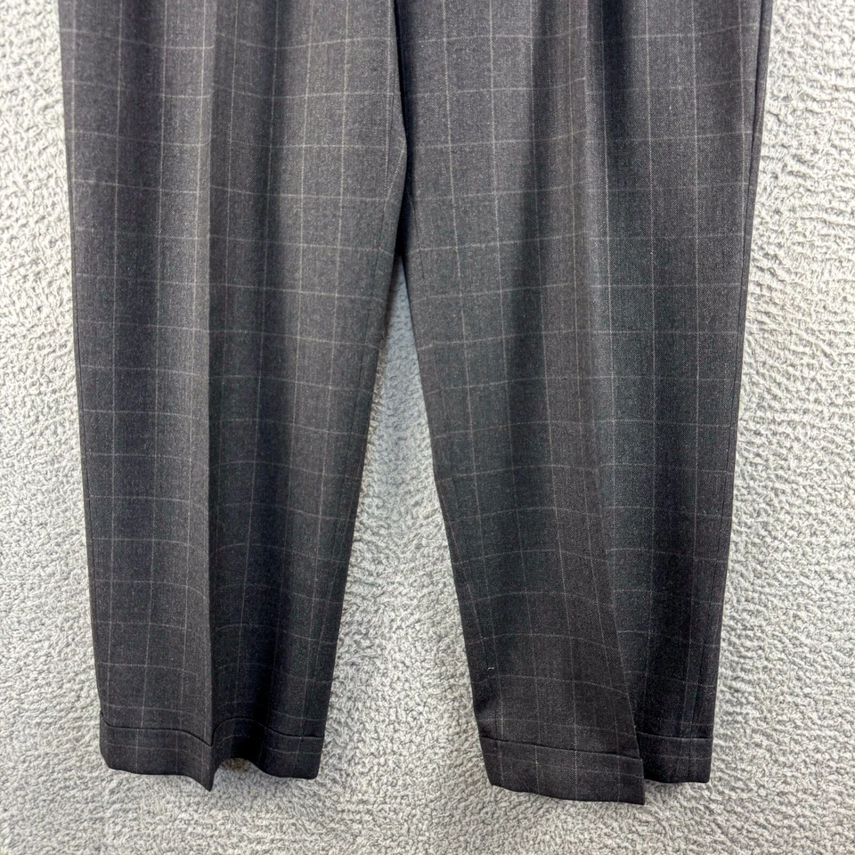 T Harris Wool Dress Pants Mens 36 Gray Plaid Business Casual Office Wedding - Image 2 of 4