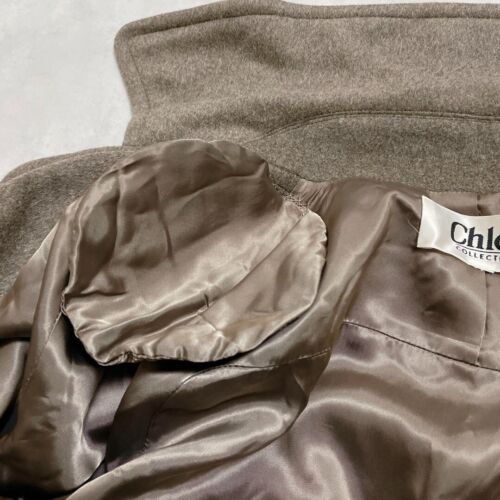 Chloe Abrigo Largo Lana Angora Marrón Cinturón Bata Estilo Talla Libre - Imagen 12 de 15