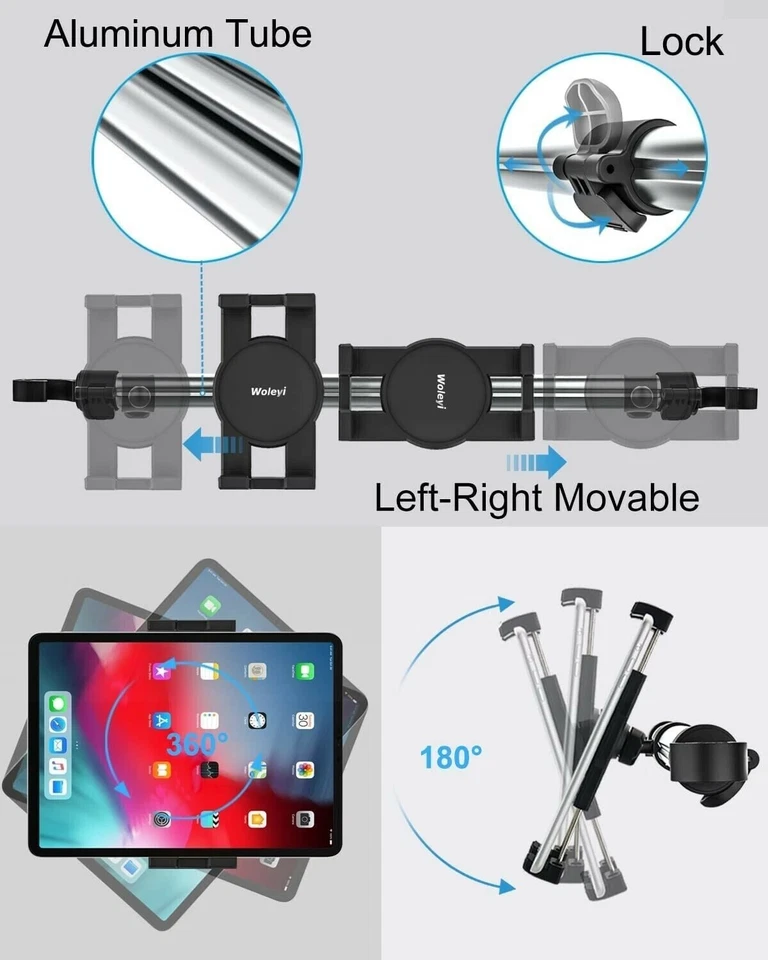 Duo Car Back Seat Headrest Holder Mount For iPad Tablet Phone Samsung Universal - Image 2 of 4