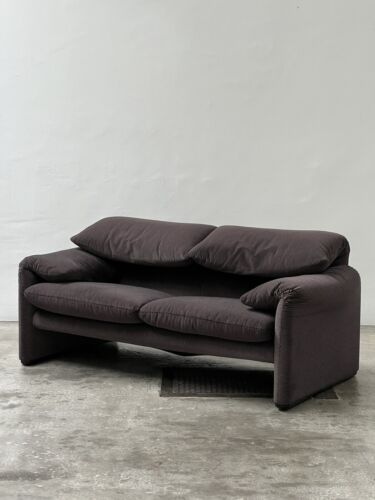 Cassina Maralunga 2-Seater Design Bicolore Fabric Brown Magistretti Mint Cond. - Bild 3 von 12