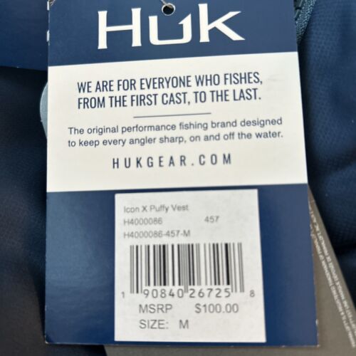 HUK Icon X Puffy Vest MEDIUM H4000086-457 Huk Blue - Picture 3 of 3