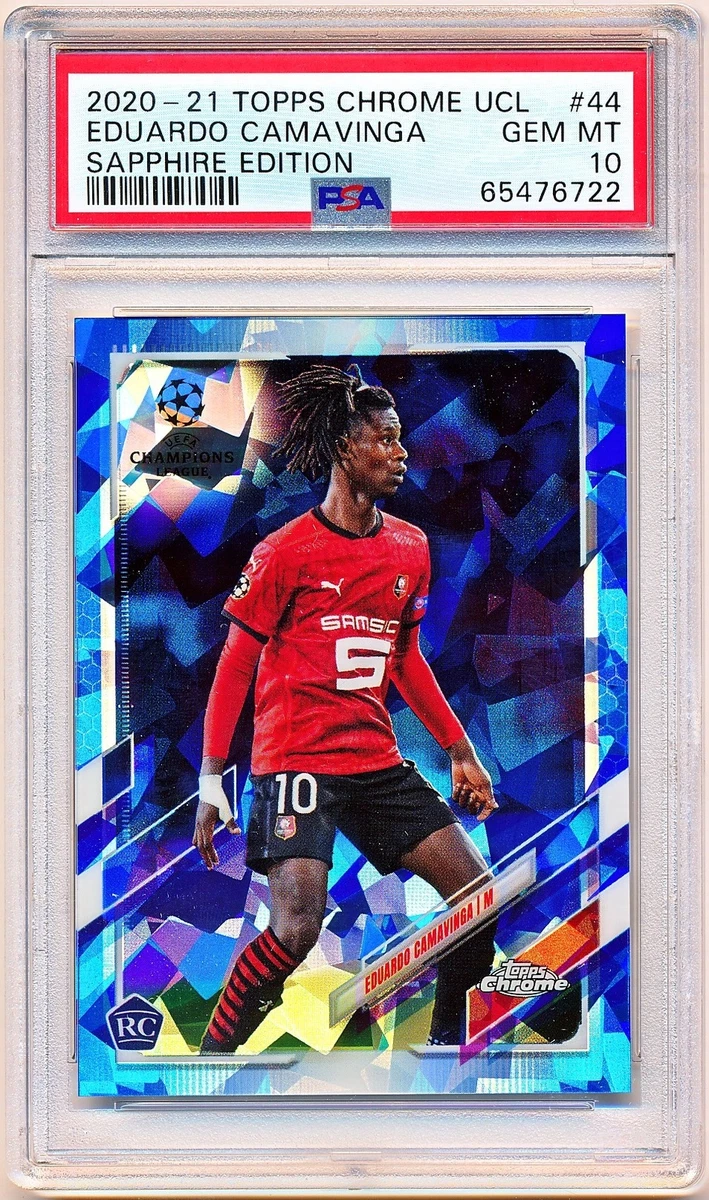 2020-21 Topps Chrome Sapphire UCL Eduardo Camavinga Rc #44 PSA 10