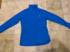 adidas Climalite Men's Track Jacket Full Zip Pockets Stand-Up Collar Blue L