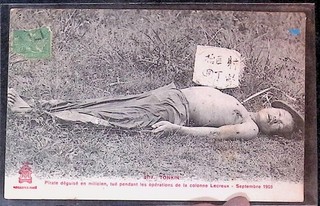 CPA INDOCHINE TONKIN 1908 un pirate tué pendant les opérations