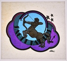 Original VINTAGE 1970s Heat Transfer | Sagittarius Zodiac Astrology Centaur