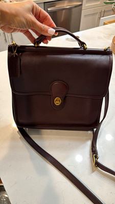 バッグ COACH New Willis Turnlock shoulder bag Vintage Coach Willis Mahogany turn lock bag! | eBay