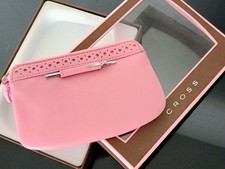 Classy Vintage Cross multi function Pink Leather Pouch with Pocket Pen New