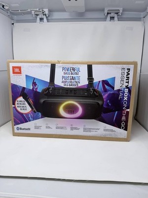 New JBL PartyBox On-The-Go Essential Portable Wireless Party Speaker Black JBLPB