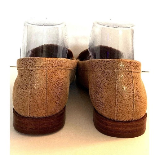 Donald J Pliner Sz 6M Tan Gold Metallic Brushed Off Leather Upper Penny Loafer - Picture 5 of 8