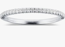 Goldsmiths 9ct White Gold & 0.12 Ct Diamond Half Eternity/ Stacker Ring Size O.5