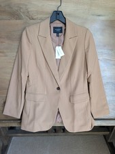 Banana Republic 473771 Sculpted Suit Blazer Womens 2 Brown Stretch NWT