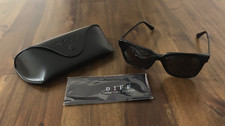 DIFF Women's Black Sunglasses Bella XS Polarized BK-GR16 3P PRC w/Case  Cloth