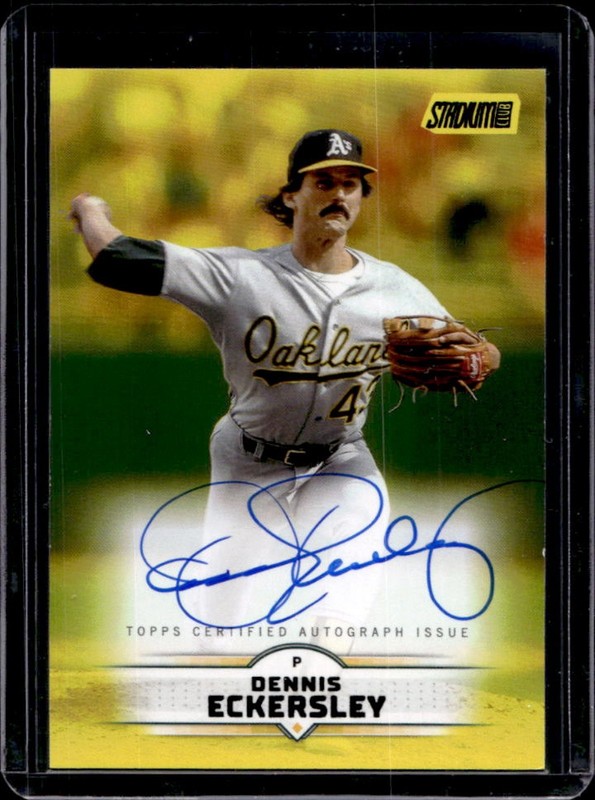 2025 Topps Stadium Club Dennis Eckersley Auto Yellow Foil #SCBA-DE Athletics